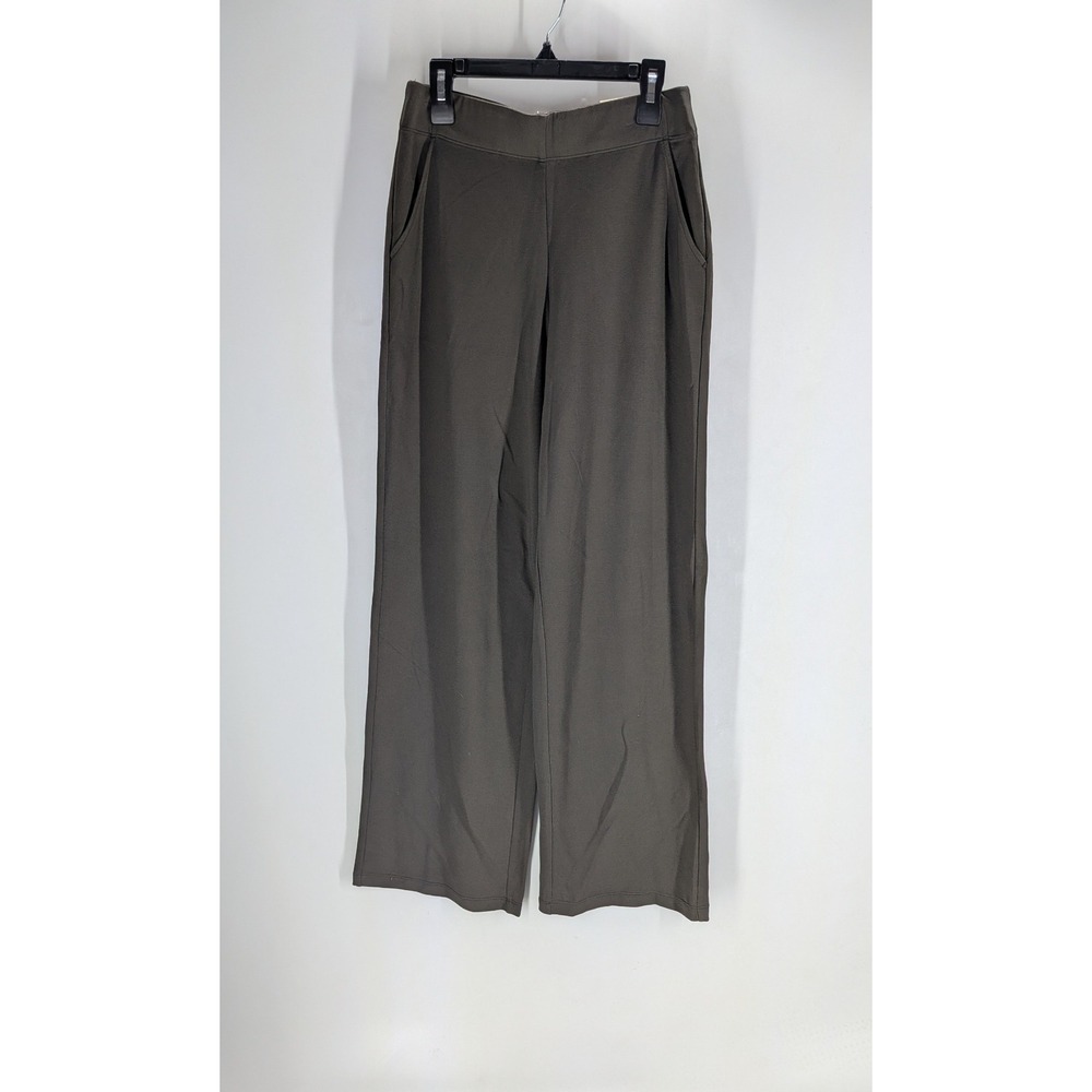 Max Studio London Wide Leg Trousers Olive Green Mid Rise Pants Womens XS NWT